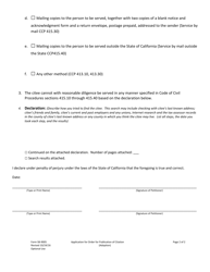 Form SB-9005 Application for Order for Publication of Citation (Adoption) - County of San Bernardino, California, Page 2