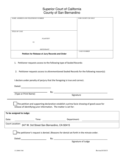 Form 13-20065-360  Printable Pdf