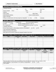 Form SB-18074 Confidential Guardianship Questionnaire and Authorization for Release of Information - County of San Bernardino, California, Page 2