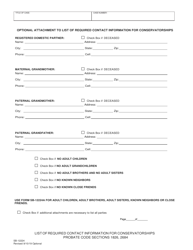 Form SB-12224 List of Required Contact Information for Conservatorships - County of San Bernardino, California, Page 2