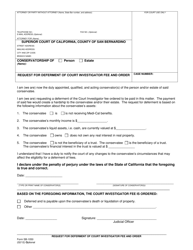 Document preview: Form SB-1050 Request for Deferment of Court Investigator Fee and Order - County of San Bernardino, California