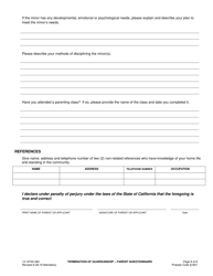 Form 13-19740-360 Termination of Guardianship Parent Questionnaire - County of San Bernardino, California, Page 8