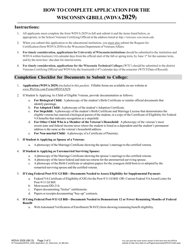 Form WDVA2029 Application for Wisconsin G.i. Bill - Wisconsin, Page 3