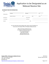 Form EMS.TR.74 Application to Be Designated as an Webcast Receive Site - Virginia, Page 2