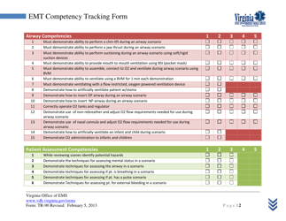 Form TR-90 Emt Competency Tracking Form - Virginia, Page 2