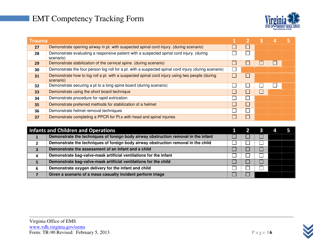 Form TR-90 Emt Competency Tracking Form - Virginia, Page 6
