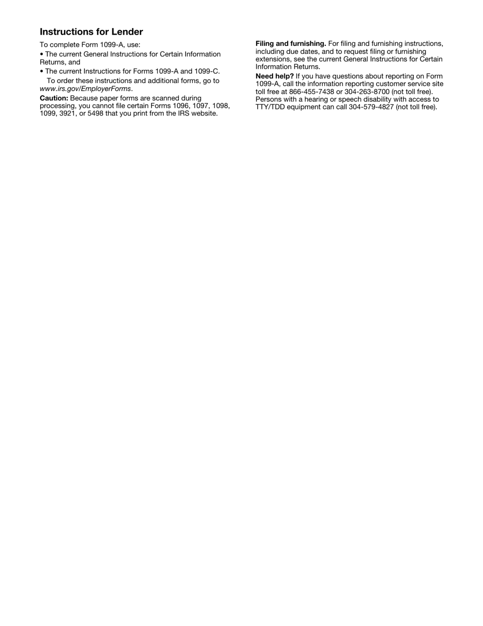 IRS Form 1099-A Acquisition or Abandonment of Secured Property, Page 6