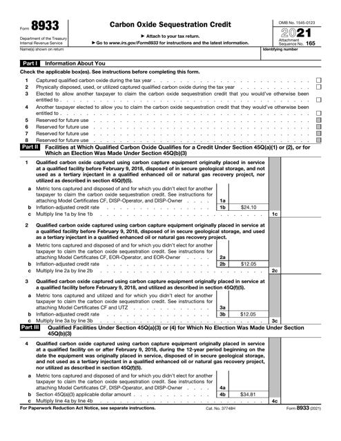 IRS Form 8933 2021 Printable Pdf