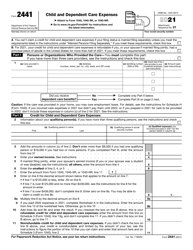 Document preview: IRS Form 2441 Child and Dependent Care Expenses
