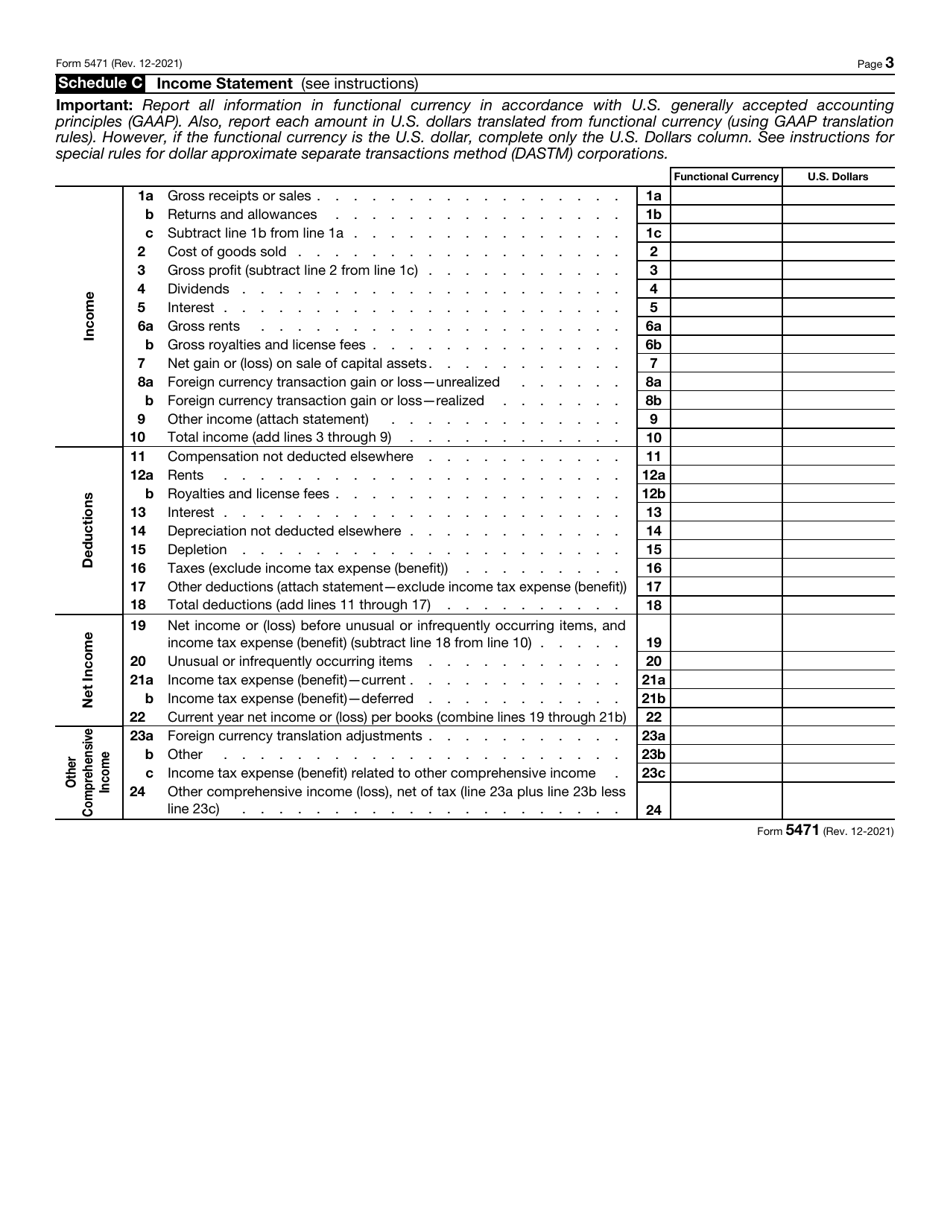 IRS Form 5471 Information Return of U.S. Persons With Respect to Certain Foreign Corporations, Page 3