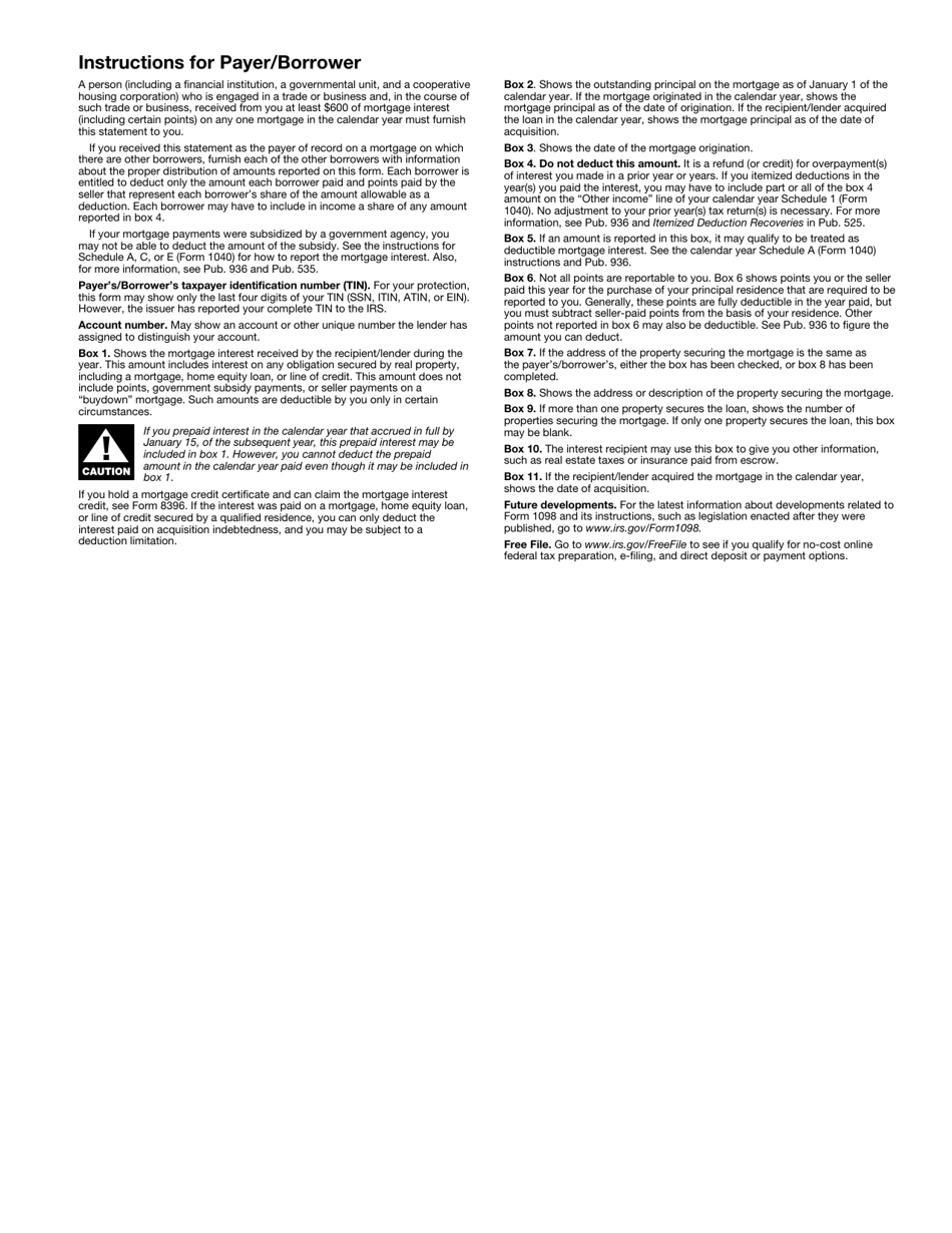 IRS Form 1098 Mortgage Interest Statement, Page 4