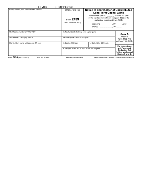 IRS Form 2439  Printable Pdf