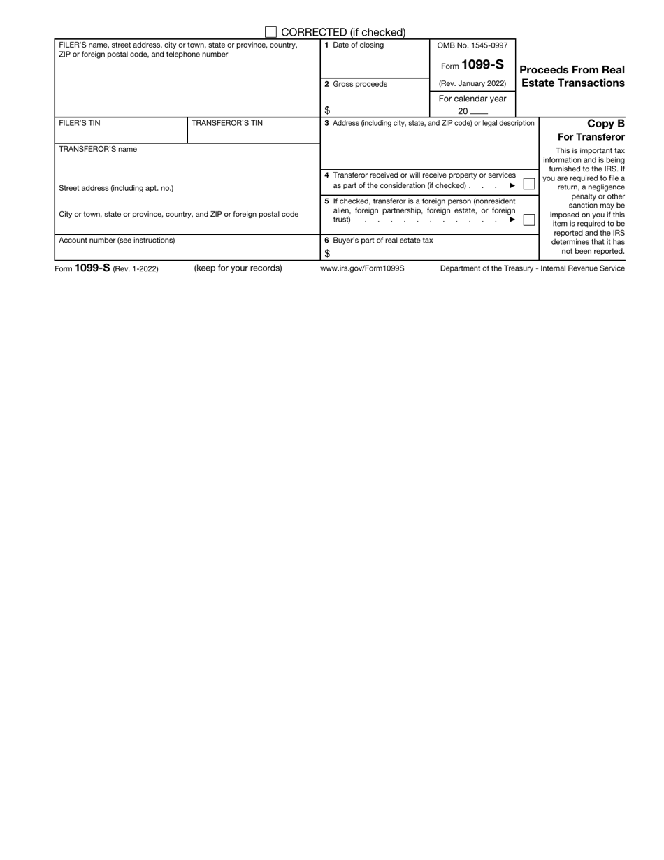 IRS Form 1099-S Proceeds From Real Estate Transactions, Page 3