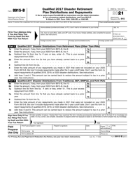Document preview: IRS Form 8915-B Qualified 2017 Disaster Retirement Plan Distributions and Repayments