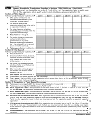 IRS Form 990 Schedule A Public Charity Status and Public Support, Page 2