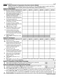 IRS Form 990 Schedule A Public Charity Status and Public Support, Page 3