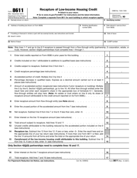 Document preview: IRS Form 8611 Recapture of Low-Income Housing Credit
