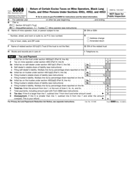 IRS Form 6069 Return of Excise Tax on Excess Contributions to Black Lung Benefit Trust Under Section 4953 and Computation of Section 192 Deduction
