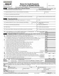 Document preview: IRS Form 8038-CP Return for Credit Payments to Issuers of Qualified Bonds