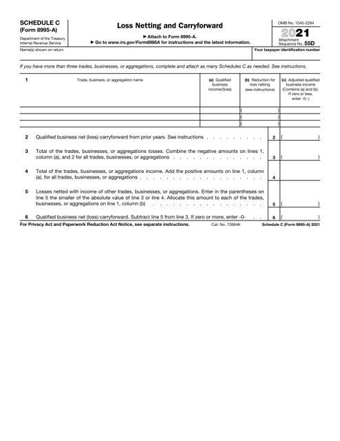 IRS Form 8995-A Schedule C 2021 Printable Pdf