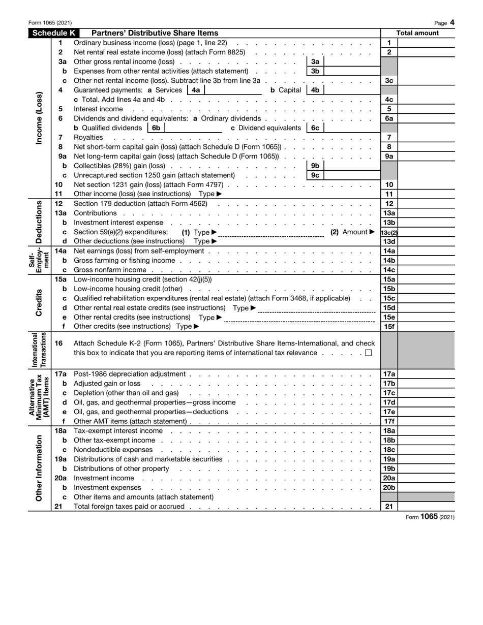 IRS Form 1065 U.S. Return of Partnership Income, Page 4