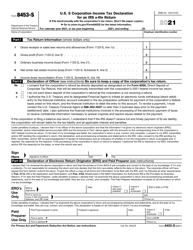 Document preview: IRS Form 8453-S U.S. S Corporation Income Tax Declaration for an IRS E-File Return, 2021