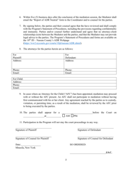 Order of Reference - Matrimonial Mediation Program - Nassau County, New York, Page 2