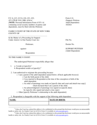 Document preview: Form 4-3C Support Petition (Adult Dependent) - New York