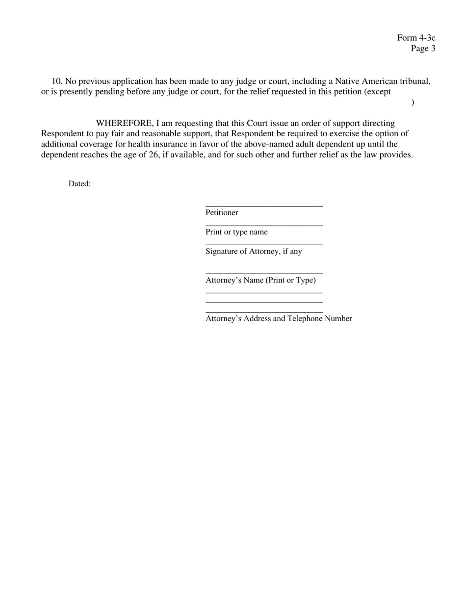 Form 4-3C Support Petition (Adult Dependent) - New York, Page 3