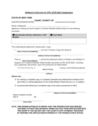 Application for Youthful Offender Determination [cpl 720.20(5)] With Affidavit of Service - New York, Page 10