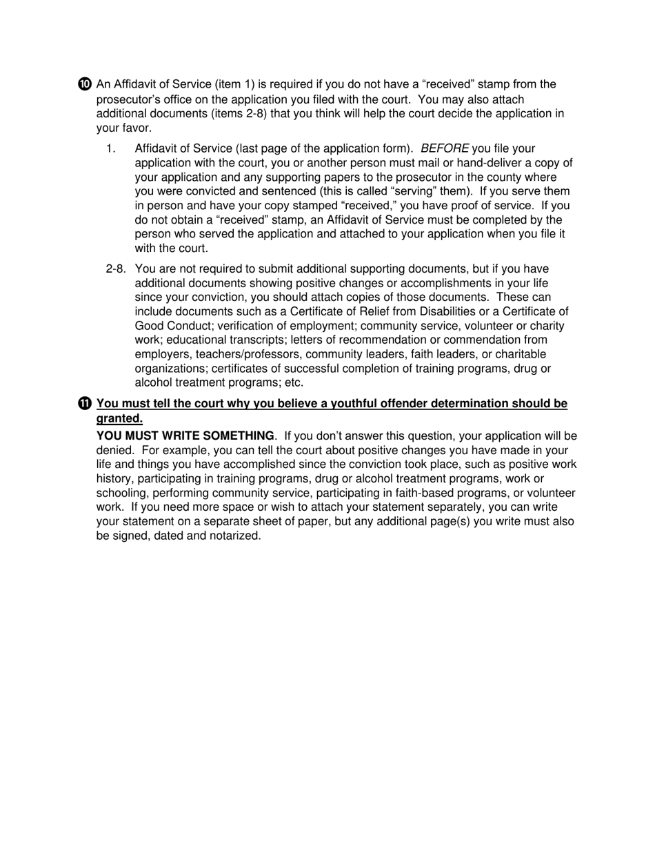 Application for Youthful Offender Determination [cpl 720.20(5)] With Affidavit of Service - New York, Page 6
