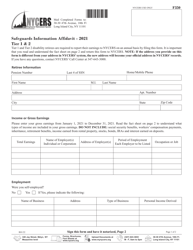 Form F350 Safeguards Information Affidavit - Tier 1 &amp; 2 - New York City, 2021