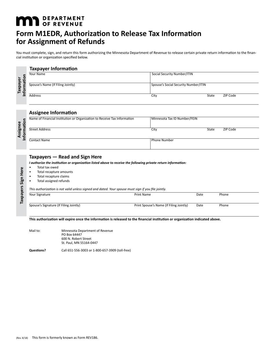 Form M1EDR Fill Out, Sign Online and Download Printable PDF