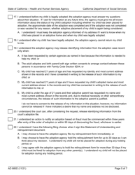 Form AD885D Statement of Understanding Agency Adoptions Program - California, Page 5