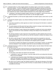 Form AD899A Statement of Understanding - Parent or Presumed Parent of an Indian Child Who Is Detained, a Juvenile Court Dependent in out-Of-Home Care, or the Ward of a Legal Guardian - California, Page 5