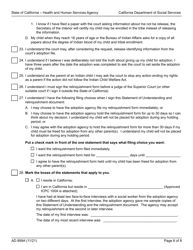 Form AD899A Statement of Understanding - Parent or Presumed Parent of an Indian Child Who Is Detained, a Juvenile Court Dependent in out-Of-Home Care, or the Ward of a Legal Guardian - California, Page 6