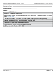 Form CCD30 Continued Funding Application - California, Page 11