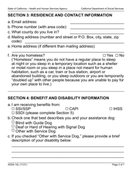 Form ADSA1AL Application for Renewal of Benefits - Assistance Dog Special Allowance (Adsa) Program - Large Print - California, Page 3