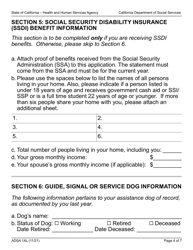 Form ADSA1AL Application for Renewal of Benefits - Assistance Dog Special Allowance (Adsa) Program - Large Print - California, Page 4