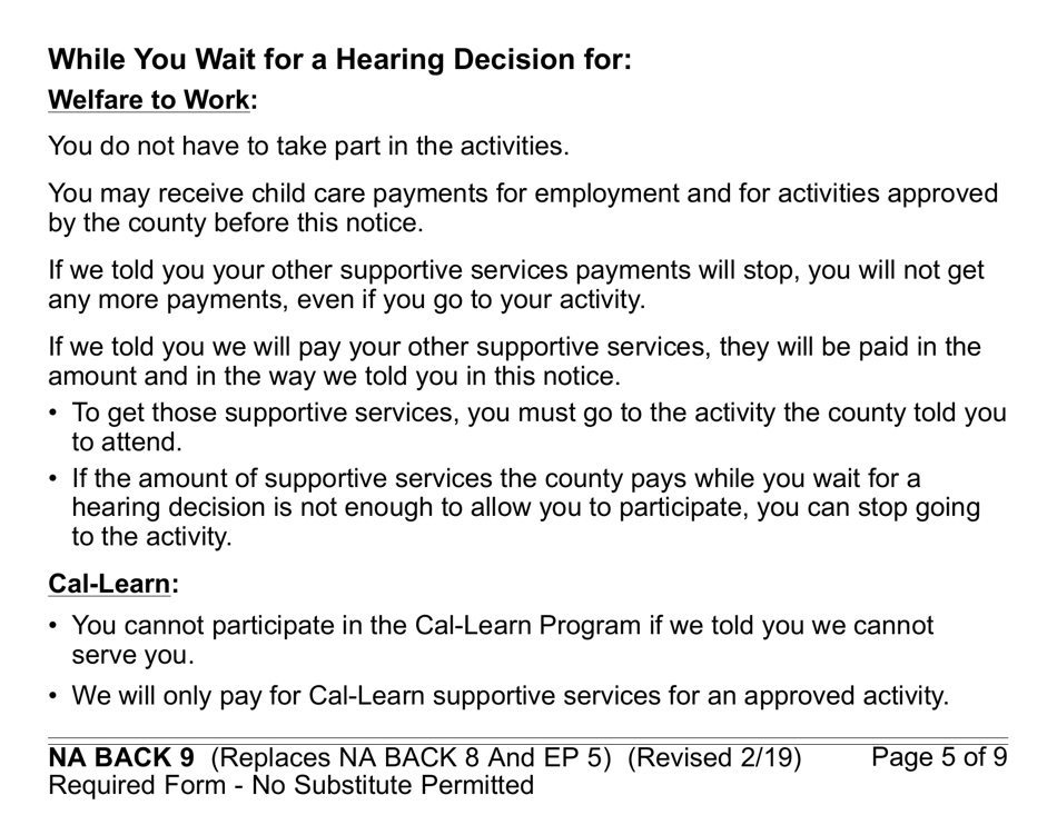 Form CF377.1LP Notice of Approval for CalFresh Benefits (Large Print) - California, Page 5