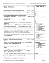 Form CW42 Statement of Facts - Homeless Assistance - California, Page 2