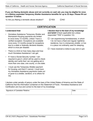 Form CW42 Statement of Facts - Homeless Assistance - California, Page 3