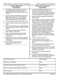 Form SOC156A Agency - Foster Parent(S) Agreement - Nonminor Dependent Placed by Agency in Foster Home - California, Page 2