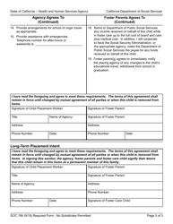 Form SOC156 Agency - Foster Parents Agreement - Child Placed by Agency in Foster Home - California, Page 3