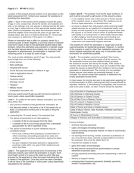 Instructions for Form RP-467 Application for Partial Tax Exemption for Real Property of Senior Citizens - New York, Page 2