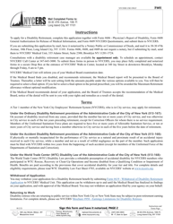 Form F601 Application for Disability Retirement - Tier 1 Members - New York City, Page 3