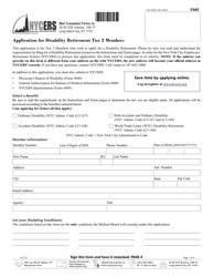 Form F602 Application for Disability Retirement - Tier 2 Members - New York City
