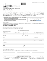 Form F625 Application for Disability Retirement - 22-year Plan Members - New York City