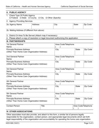 Form HCS309 Partnership/Corporation/Limited Liability Company Organization Structure - California, Page 3