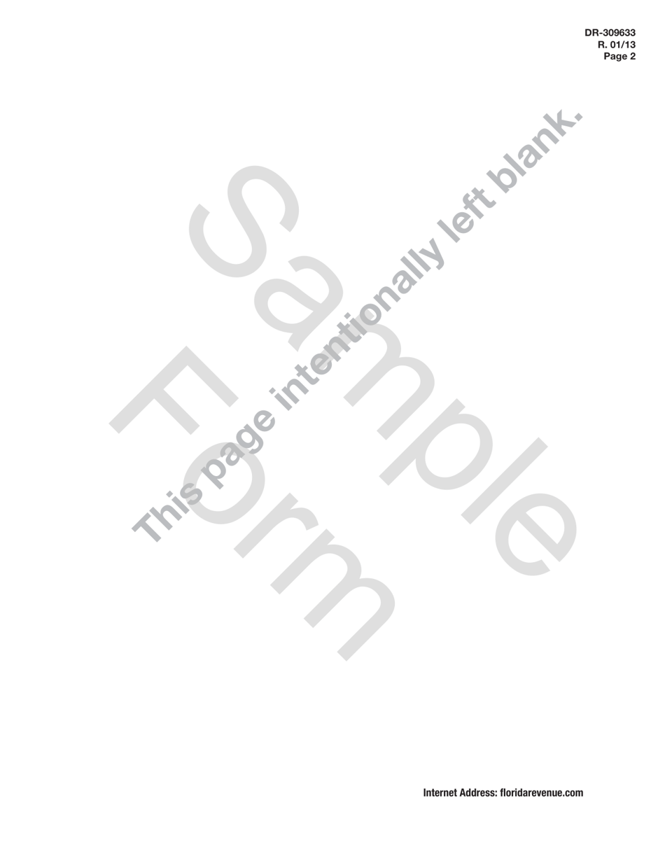 Form DR-309633 Mass Transit System Provider Fuel Tax Return - Sample - Florida, Page 2